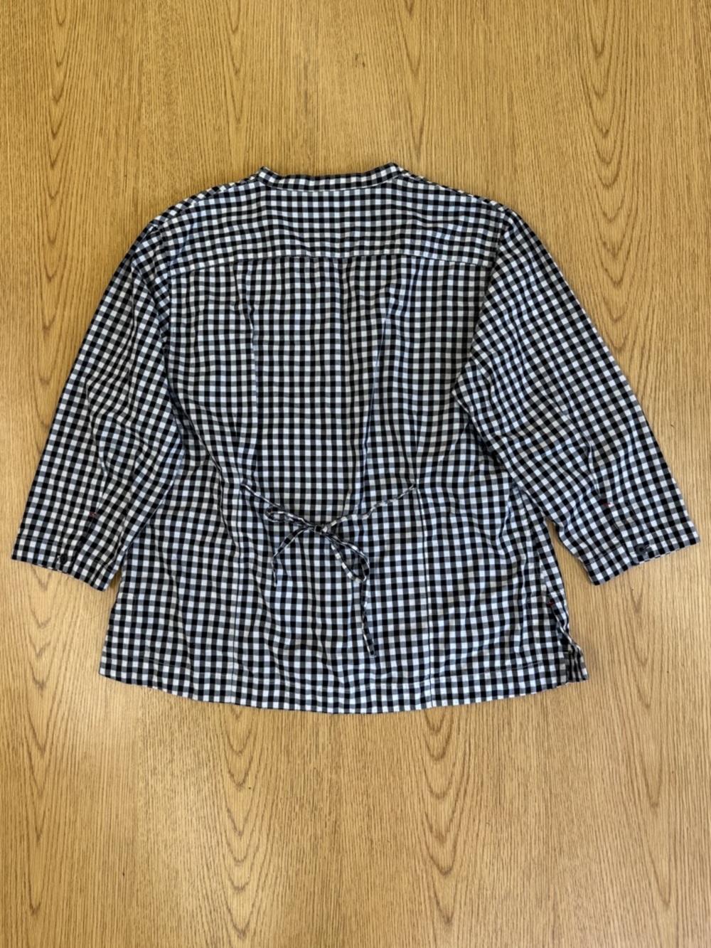 Uniqlo x Ines De La Fressange Cotton Button-Front Gingham Blouse - Black & White - Picture 10 of 12